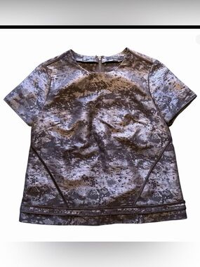AllSaints Jiro Top in metallic brocade, Size Medium